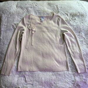 LOFT Cream Cashmere Blend Sweater, Size PL